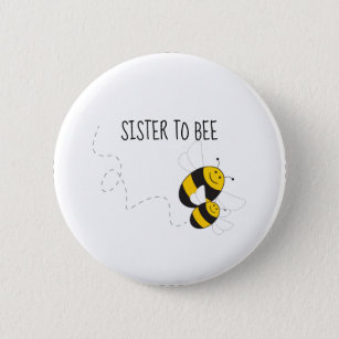 Zuster-bijenknop voor baby shower van hommels ronde button 5,7 cm
