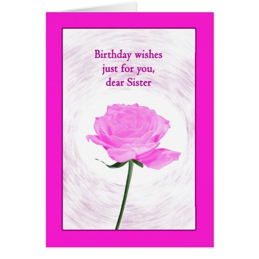 Zuster Birthday Beauful Pink Rose (Voorkant)