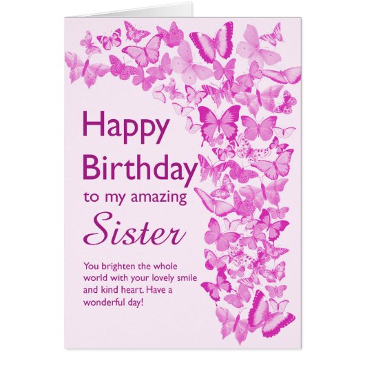 Zuster Birthday Butterflies (Voorkant)