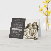 Zuster Birthday - Chalkboard aangepaste foto Kaart (Gele Bloem)