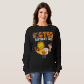 Zuster Birthday Crew Basketball Theme Lion Monkey Trui (Voorkant volledig)