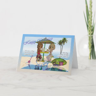 Zuster Birthday, Cutie Pie collectie Beach Life Kaart
