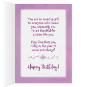 Zuster Birthday, je bent zo'n geweldige zegen. (Binnen (Rechts))