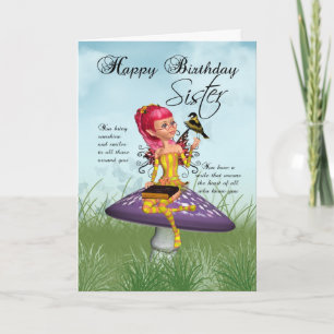 Zuster Birthday-kaart met airy en Chaffinch Kaart
