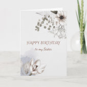 Zuster Birthday Kaart Waterverf Rozen (Voorkant)