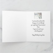 Zuster Birthday Love my Heart Chickadee Bird Kaart (Binnen)