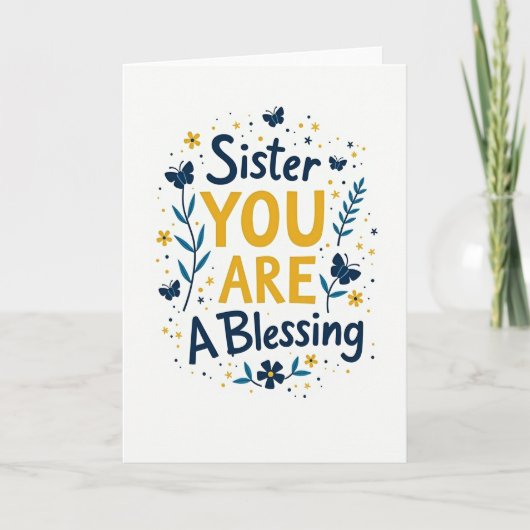 Zuster Bloemenwenskaart 'Blessing' Kaart (Voorkant)