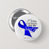 Zuster Blue Ribbon - Colon Cancer Ronde Button 5,7 Cm (Voorkant /achterkant)