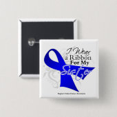 Zuster Blue Ribbon - Colon Cancer Vierkante Button 5,1 Cm (Voorkant /achterkant)