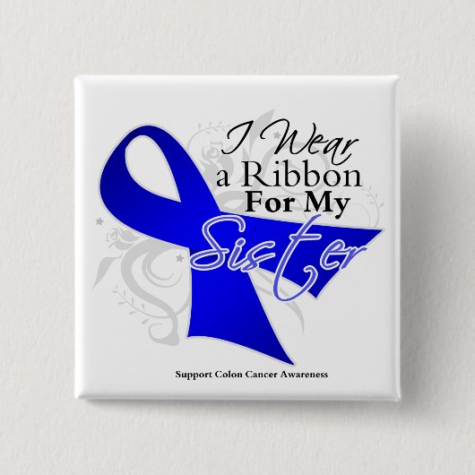 Zuster Blue Ribbon - Colon Cancer Vierkante Button 5,1 Cm (Voorkant)