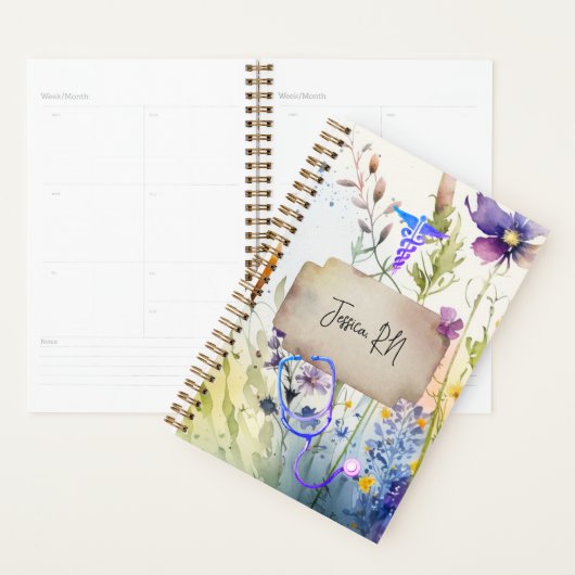 Zuster Boho Medical Wildflower Floral Gezondheidsz Planner (Display)