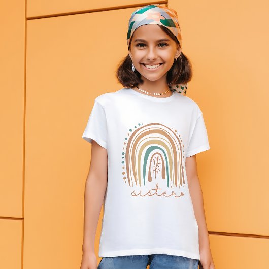 Zuster Boho Regenboog en Pastel Design Kinder T-sh T-shirt