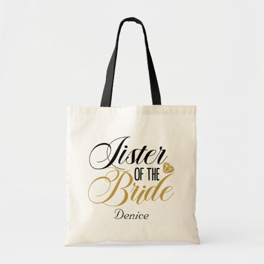 Zuster Bride voegt naam Wedding toe Tote Bag (Voorkant)