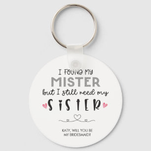 Zuster bridesmaid proposal Button Sleutelhanger