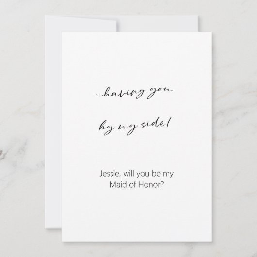 Zuster Bridesmaid Voorstel vlakke Kaart (Achterkant)