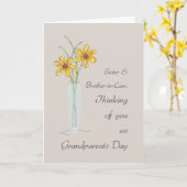 Zuster & Broeder-in-law grootouders Dag Denken Kaart (Gele Bloem)