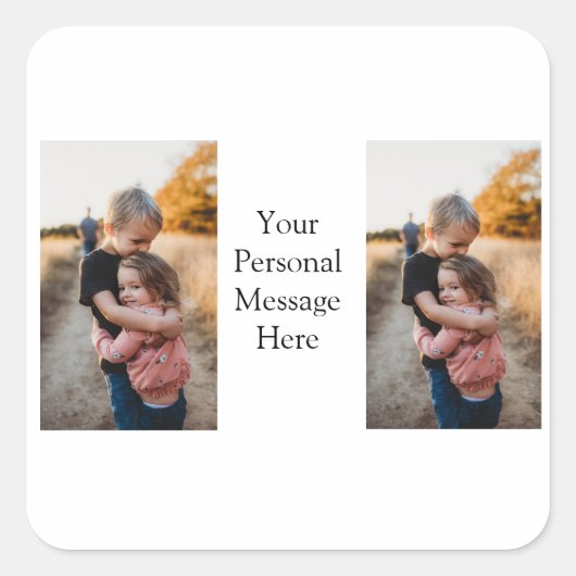 zuster broer familie toevoegen foto persoonlijke b vierkante sticker (Voorkant)