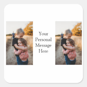 zuster broer familie toevoegen foto persoonlijke b vierkante sticker