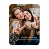 Zuster Broers en Zussen Wervelen Hart Keepsake Fot Magneet (Verticaal)