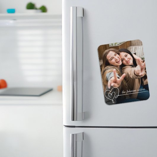 Zuster Broers en Zussen Wervelen Hart Keepsake Fot Magneet