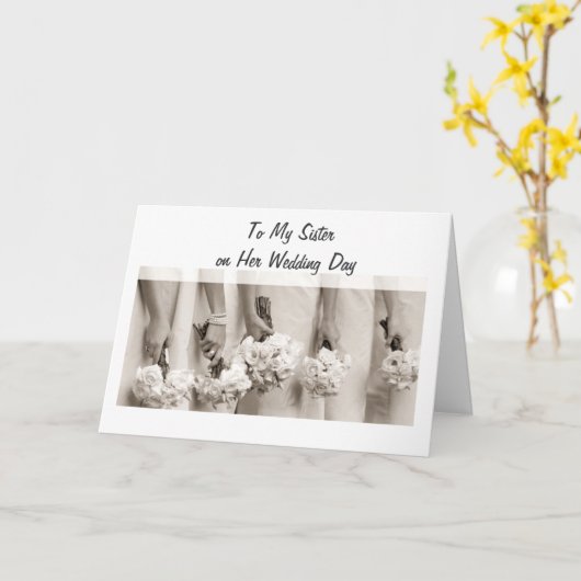 ZUSTER BRUILOFT LIEFDE EN GELUK KAART (Gele Bloem)