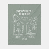Zuster cadeau Ik wou dat je naast de deur woonde F Fleece Deken (Voorkant)