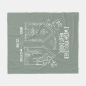 Zuster cadeau Ik wou dat je naast de deur woonde F Fleece Deken (Voorkant (Horizontaal))