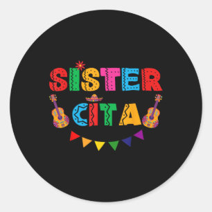 Zuster Cita Cinco de Mayo Mexicaanse partij Fiesta Ronde Sticker