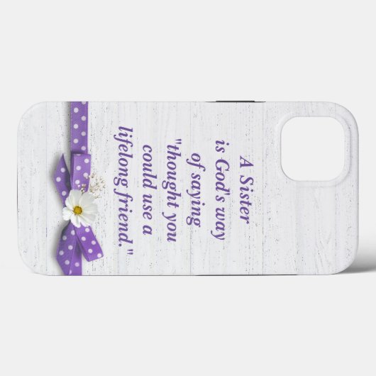 Zuster Citaat met Polka Dot Ribbon Case-Mate iPhone Case (Achterkant (horizontaal))