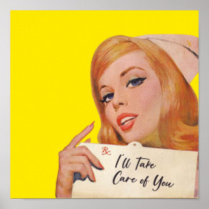 Zuster  Comic zal voor u zorgen Poster