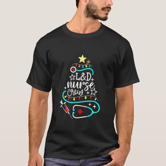 Zuster Crew Merry Kerstmis, arbeids- en bezorgings T-shirt (Voorkant)