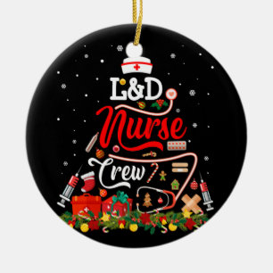 Zuster Crew Merry Kerstwerk en levering Keramisch Ornament