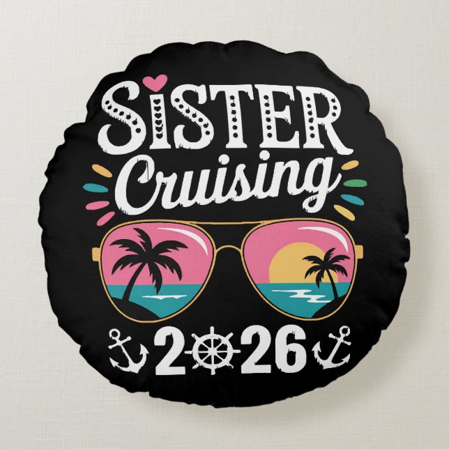 Zuster Curising 2026 Rond Kussen (Voorkant)