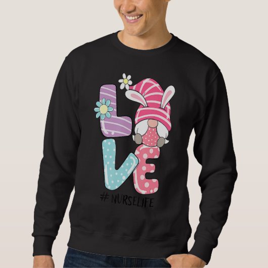 Zuster Cute Gnome Bunny Love Easter Day Christians Trui (Voorkant)