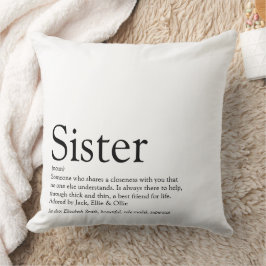 Zuster Definition Gezegde Black en White Large Kussen