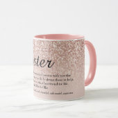Zuster Definition Girly Roos Gold Glitter Mok (Voorkant rechts)
