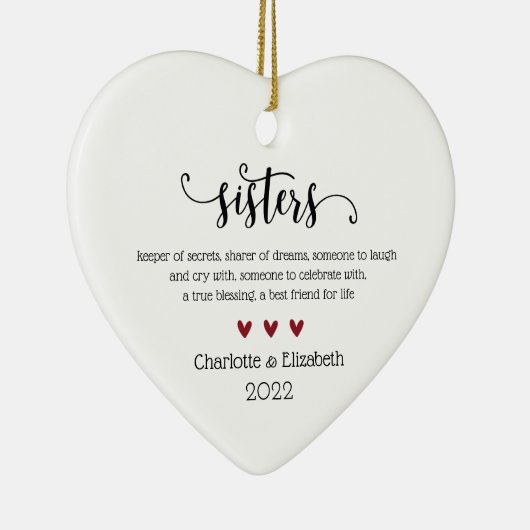 Zuster Definition met speciale kerstdagen Keramisch Ornament (Rechts)