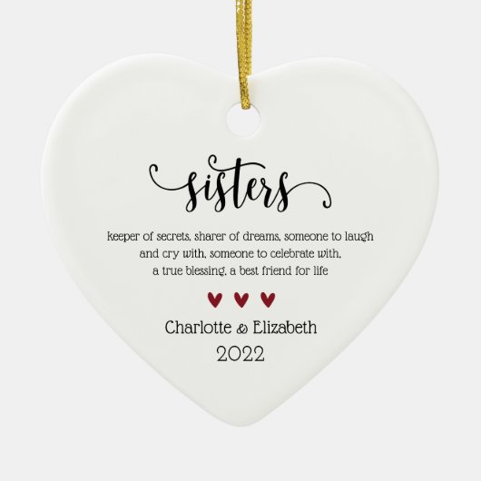 Zuster Definition met speciale kerstdagen Keramisch Ornament (Voorkant)