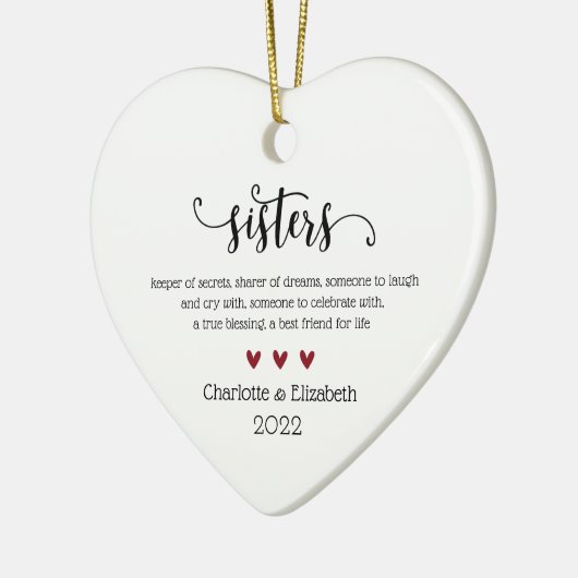 Zuster Definition met speciale kerstdagen Keramisch Ornament (Links)