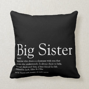 Zuster Definition Modern Black en White Kussen