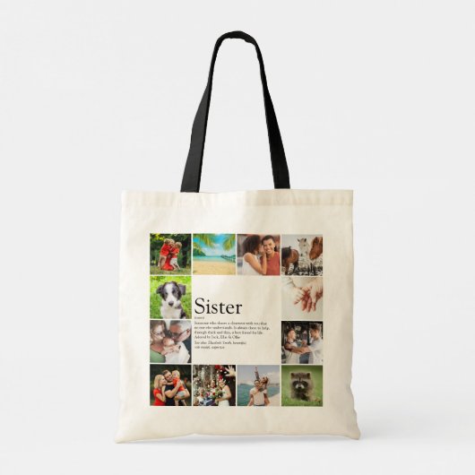 Zuster Definition Modern Cool Photo Collage Tote Bag (Achterkant)