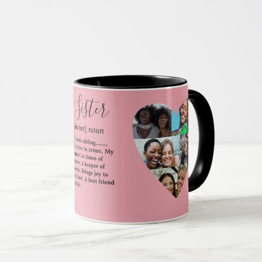 Zuster Definition Photo Heart Collage Mok (Voorkant rechts)