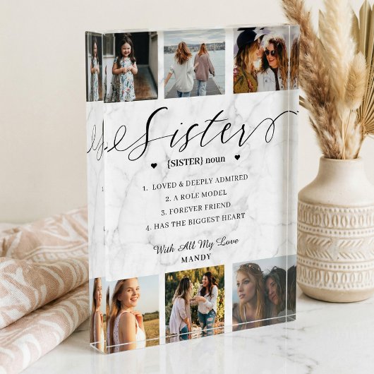 Zuster Dictionary Definition Photo Collage Marble Fotoblokken