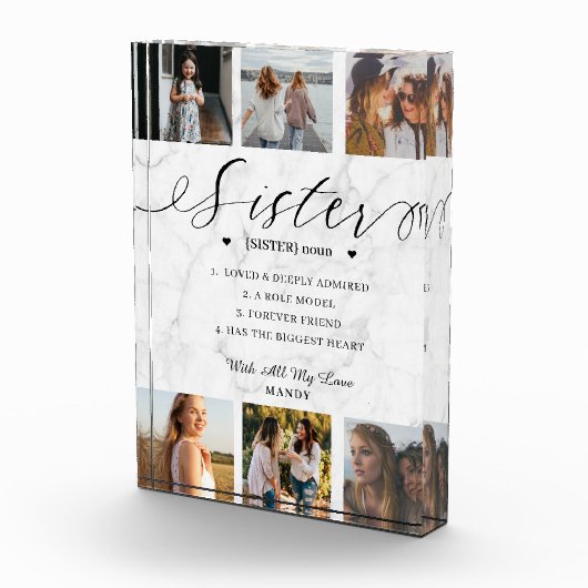 Zuster Dictionary Definition Photo Collage Marble Fotoblokken (Rechts)