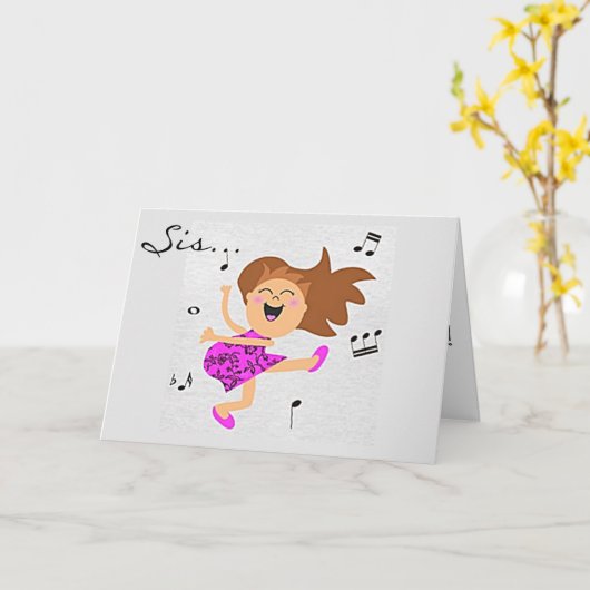 "ZUSTER" DOET DE GELUKKIGE DANS VOOR JE VERJAARDAG KAART (Gele Bloem)