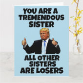 ZUSTER DONALD TRUMP VERJAARDAG WENSKAART KAART (Gele Bloem)