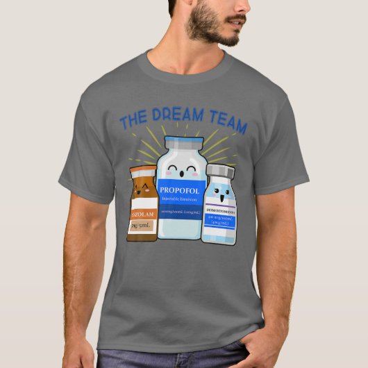 Zuster Dream Team ICU/anesthesioloog CRNA Nu T-shirt (Voorkant)