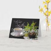 Zuster Een Verjaardag Thee Yum thee cake bloemen Kaart (Gele Bloem)