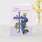 Zuster Eerste Heilige Communie, Paarse en Zilveren Kaart (Gele Bloem)