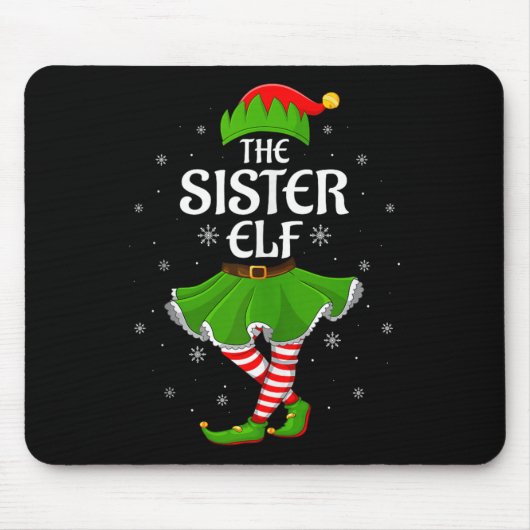 Zuster Elf Kerst Familie Meisjes Vrouwen Elf Squad Muismat (Voorkant)
